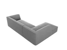 Velvet modulinė kampinė sofa - kairė, Ruby, 4 sėdimos vietos, 273x180x69, pilka