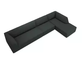 Modulinė kampinė sofa - dešinė, Ruby, 5 sėdimos vietos, 366x180x69, juoda