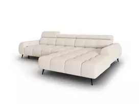 Elektrinė kampinė sofa - dešinė, Alyse, 5 vietų, 295x188x82, šviesiai smėlio spalvos