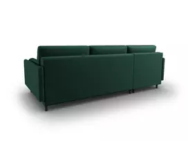Kampinė Sofa lova - kairė su patalynės dėže, Scott, 5 sėdimos vietos, 212x142x87, žalia