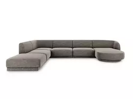 U formos kampinė sofa - kairė, Miley, 6 sėdimos vietos, 330x255x70, pilka