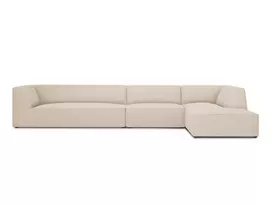 Modulinė kampinė sofa - dešinė, Ruby, 5 vietų, 366x180x69, smėlio spalvos