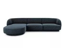 Kampinė sofa - kairė, Miley, 4 sėdimos vietos, 255x156x70, karališkoji mėlyna