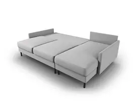Kampinė Sofa lova - dešinė su patalynės dėže, Scott, 5 sėdimos vietos, 212x142x87, šviesiai pilka