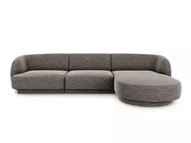 Kampinė Sofa - dešinė, Miley, 4 vietų, 255x156x70, pilka