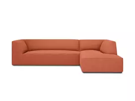 Modulinė kampinė sofa - dešinė, Ruby, 4 sėdimos vietos, 273x180x69, koralų spalvos