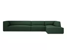 Modulinė kampinė sofa - dešinė, Ruby, 5 vietų, 366x180x69, žalia