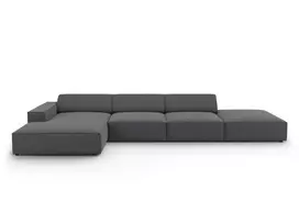 Modulinė kampinė sofa - kairė, Jodie, 5 vietų, 341x166x70, tamsiai pilka