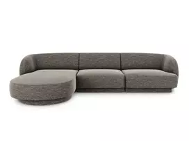 Kampinė sofa - kairė, Miley, 4 sėdimos vietos, 255x156x70, pilka