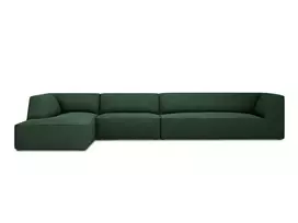 Modulinė kampinė sofa - kairė, Ruby, 5 sėdimos vietos, 366x180x69, žalia
