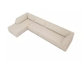 Modulinė kampinė sofa - kairė, Ruby, 5 vietų, 366x180x69, smėlio spalvos