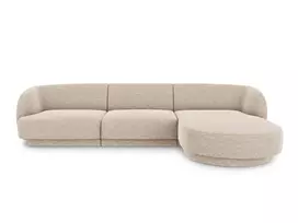 Kampinė Sofa - dešinė, Miley, 4 vietų, 255x156x70, smėlio spalvos