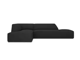 Modulinė kampinė sofa - kairė, Ruby, 4 sėdimos vietos, 273x180x69, juoda