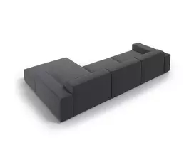 Modulinė kampinė sofa - dešinė, Jodie, 4 sėdimos vietos, 284x166x70, tamsiai pilka
