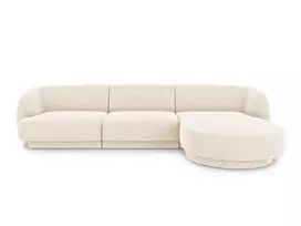 Kampinė Sofa - dešinė, Miley, 4 vietų, 255x156x70, šviesiai smėlio spalvos