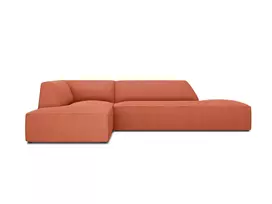 Modulinė kampinė sofa - kairė, Ruby, 4 sėdimos vietos, 273x180x69, koralų spalvos
