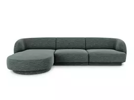 Kampinė sofa - kairė, Miley, 4 sėdimos vietos, 255x156x70, benzino spalvos