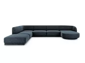 U formos kairioji kampinė sofa, Miley, 6 sėdimos vietos, 330x255x70, karališkoji mėlyna