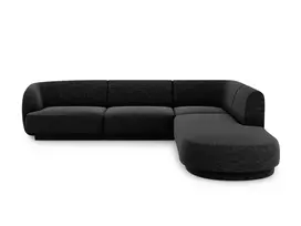 Kampinė Sofa - dešinė, Miley, 6 sėdimos vietos, 255x248x70, juoda