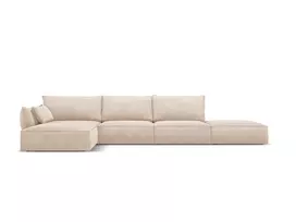 Kampinė sofa - kairė, Kaelle, 5 vietų, 364x171x85, smėlio spalvos