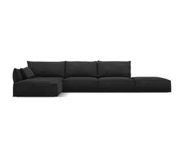 Kampinė sofa - kairė, Kaelle, 5 vietų, 364x171x85, juoda
