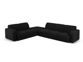 Boucle kampinė sofa - kairė, Molino, 6 sėdimos vietos, 315x250x72, juoda