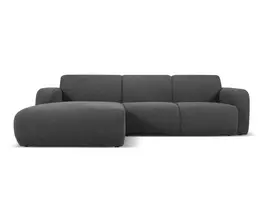 Boucle kampinė sofa - kairė, Molino, 4 sėdimos vietos, 250x170x72, tamsiai pilka