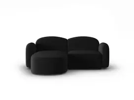 Velvet kampinė sofa - kairė, Blair, 3 vietų, 194x167x76, juoda