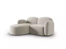 Velvet kampinė sofa - kairė, Blair, 3 vietų, 194x167x76, ekru spalva