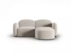 Velvet kampinė sofa - dešinė, Blair, 3 vietų, 194x167x76, ekru spalva