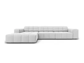 Velvet kampinė sofa - kairė, Jennifer, 4 sėdimos vietos, 284x166x70, sidabrinė