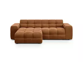 Velvet kampinė sofa - kairė, Kendal, 4 sėdimos vietos, 256x173x79, Camelot