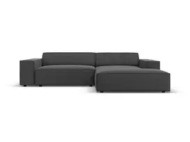 Velvet modulinė kampinė sofa - dešinė, Jodie, 3 vietų, 224x166x70, pilka
