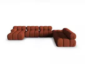 Modulinė U formos kampinė sofa - dešinė, Bellis, 7 sėdimos vietos, 376x282x70, plytų imitacija
