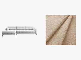 Kampinė sofa - kairė, Mamaia, 5 vietų, 293x185x75, smėlio spalvos