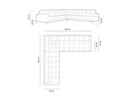 Kampinė sofa, Mamaia, 6 sėdimos vietos, 256x256x75, juoda
