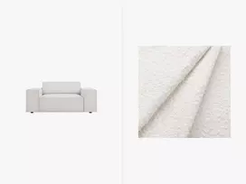 Boucle fotelis, Jodie, 1 sėdynė, 124x102x70, baltas