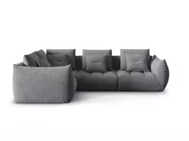 Modulinė kampinė sofa - kairė, Bloom, 3 sėdimos vietos, 316x216x95, pilka