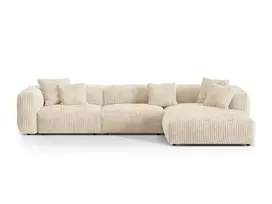 Modulinė kampinė sofa - dešinė, Martina, 3 vietų, 330x176x75, šviesiai smėlio spalvos