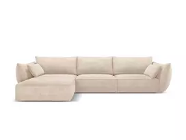 Kampinė sofa - kairė, Kaelle, 4 sėdimos vietos, 308x171x85, smėlio spalvos