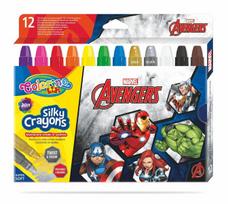 Išsukamos šilkinės kreidelės Colorino Marvel Avengers, 3 in 1, 12 spalvų