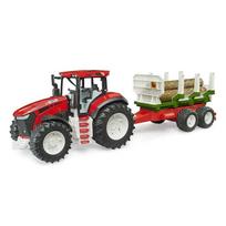 Žaislas Bruder traktorius su rastų transportavimo priekaba ROADMAX 03453
