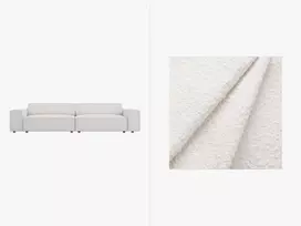 Modulinė sofa Boucle, Jodie, 4 vietų, 244x102x70, balta