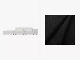 Boucle modulinė kairės pusės sofa, Jodie, 3 sėdimos vietos, 262x102x70, juoda