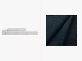 Boucle modulinė atvira sofa dešinės pusės, Jodie, 3 sėdimos vietos, 262x102x70, tamsiai mėlyna