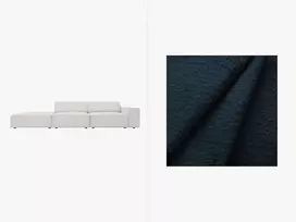 Boucle modulinė kairės pusės atvira sofa, Jodie, 3 sėdimos vietos, 262x102x70, tamsiai mėlyna