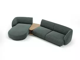 Kairinė modulinė sofa, Miley, 3 vietų, 303x178x70, benzino spalvos