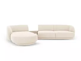 Kairinė modulinė sofa, Miley, 3 vietų, 303x178x70, šviesiai smėlio spalvos
