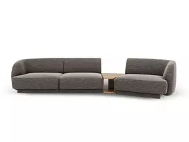 Dešinės pusės modulinė sofa, Miley, 3 vietų, 303x126x70, pilka