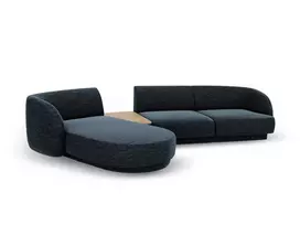 Kairinė modulinė sofa, Miley, 3 vietų, 303x178x70, karališkoji mėlyna